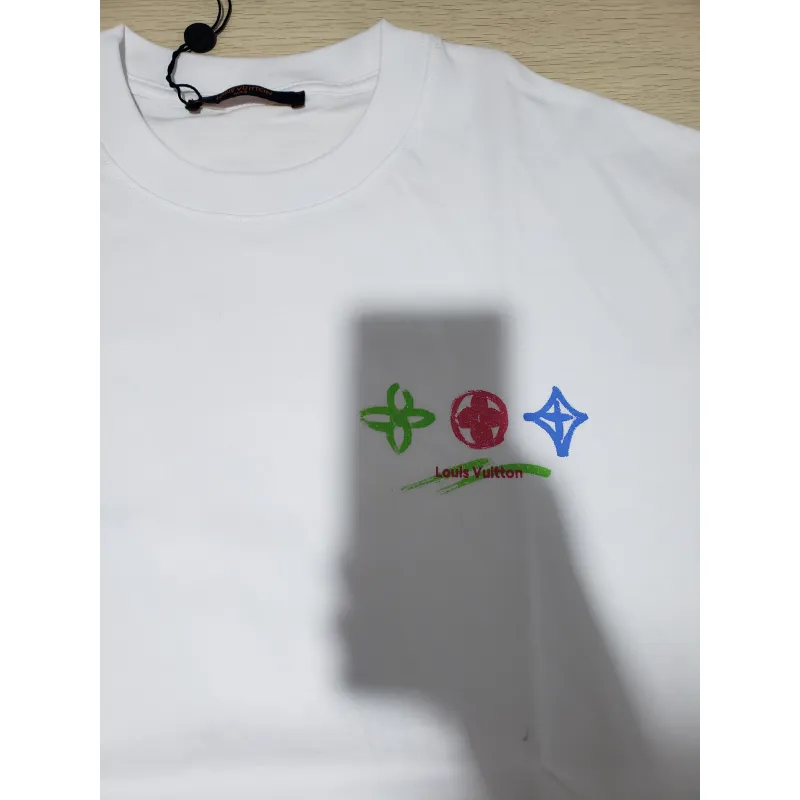 Bstsneaker-Louis Vuitton logo print White T-shirt 120