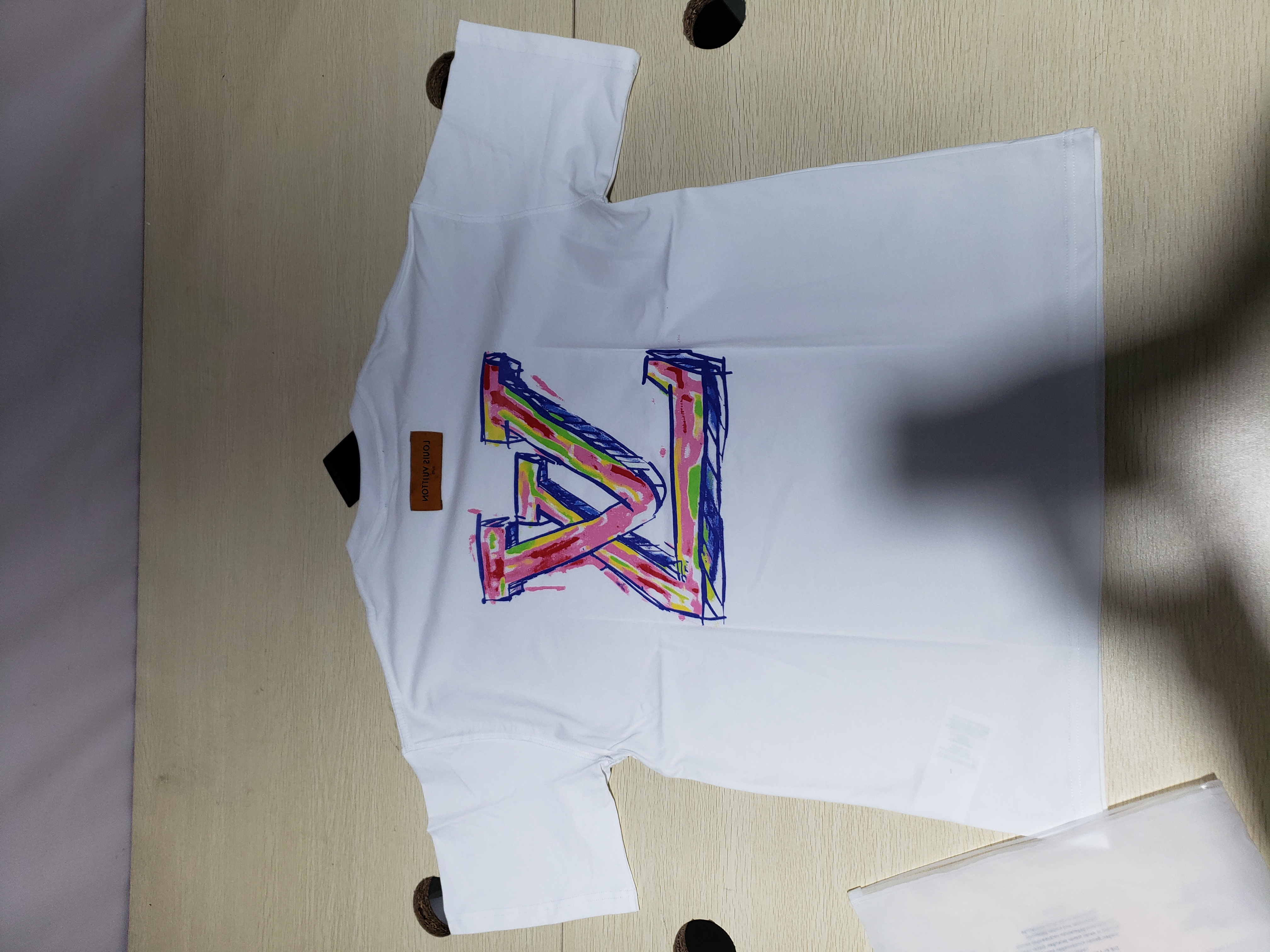 Bstsneaker-Louis Vuitton logo print White T-shirt 120