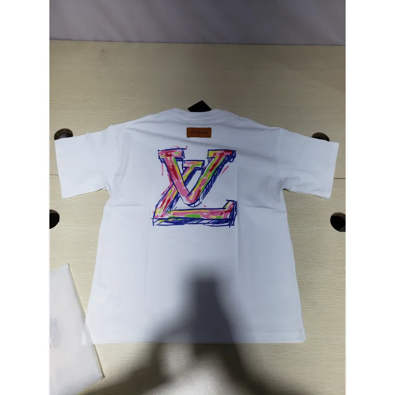 Bstsneaker-Louis Vuitton logo print White T-shirt 120