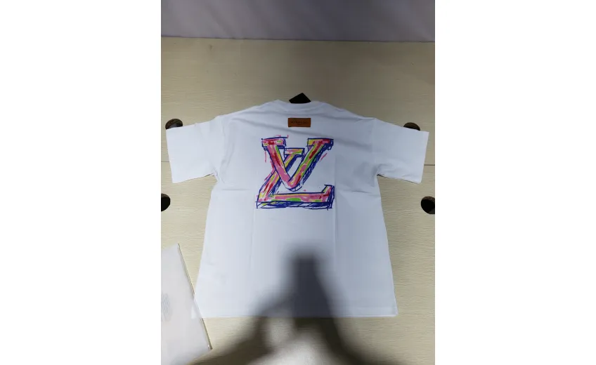 Bstsneaker-Louis Vuitton logo print White T-shirt 120