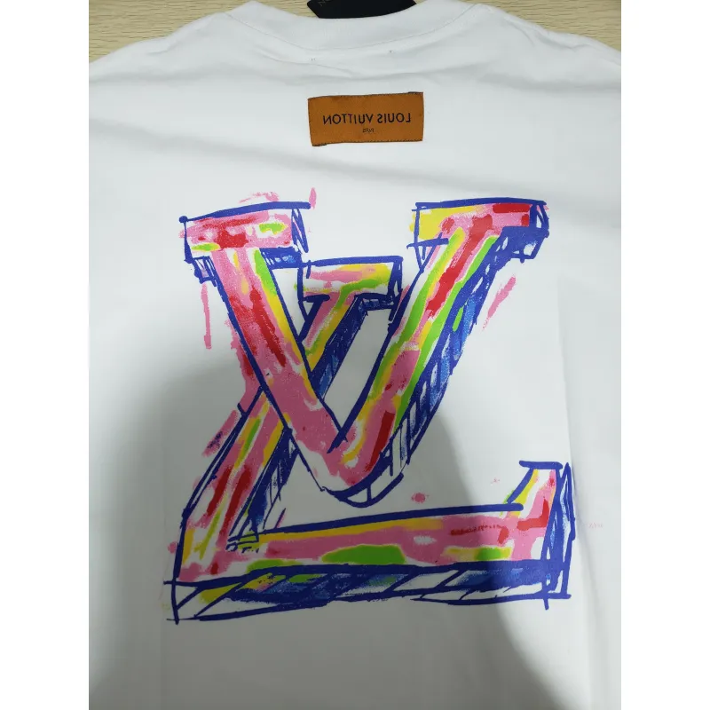Bstsneaker-Louis Vuitton logo print White T-shirt 120