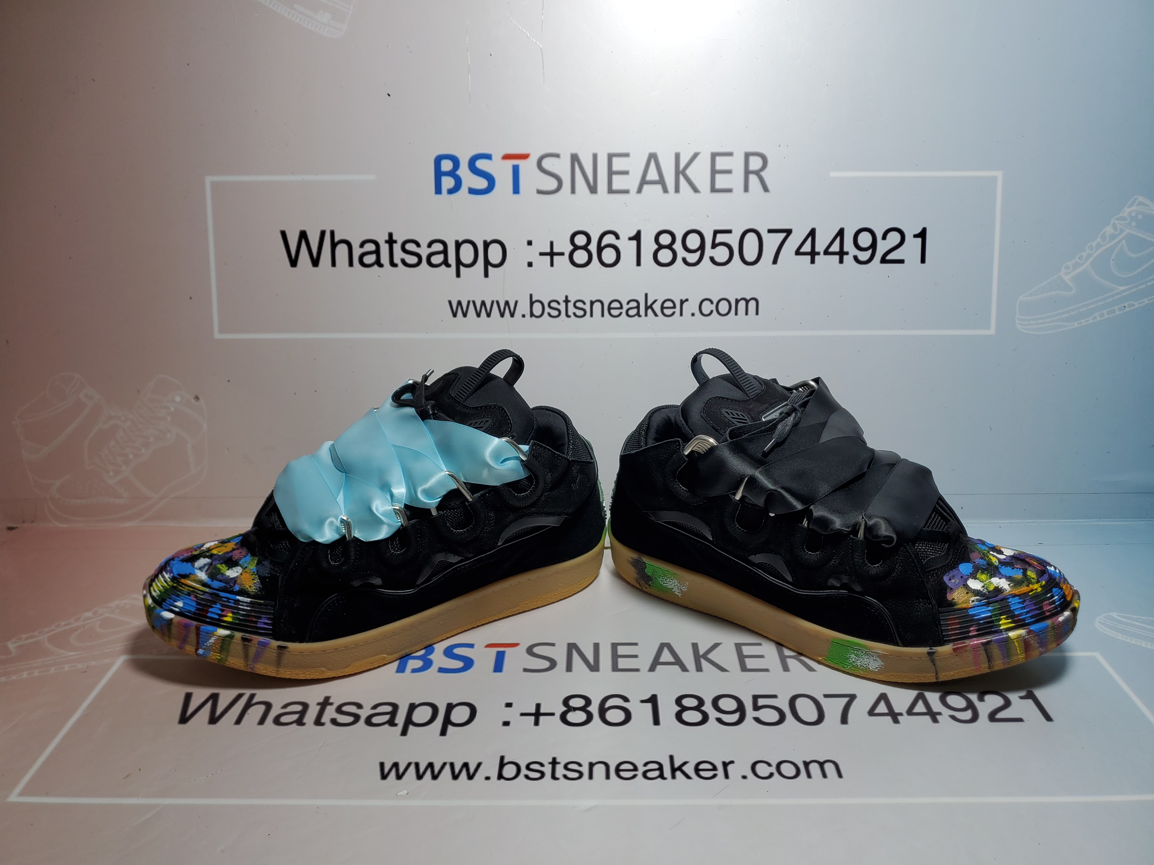 Bstsneaker-Lanvin Leather Curb Gallery Dept Black Multi FM-SKRK11-DRGD-P2210S1