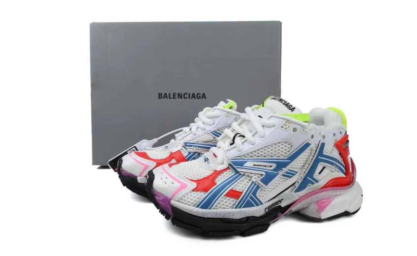 Bstsneaker-Balenciaga Runner Sneaker White Multi-Color 677402 W3RB6 9645