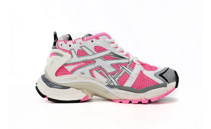 Bstsneaker-Balenciaga Runner White Fluo Pink (Women's) 677402 W3RBN 9155
