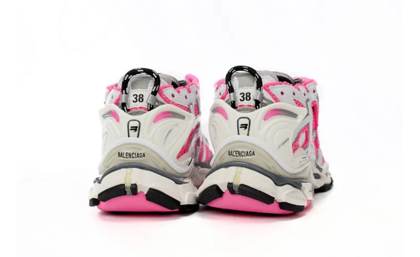 Bstsneaker-Balenciaga Runner White Fluo Pink (Women's) 677402 W3RBN 9155