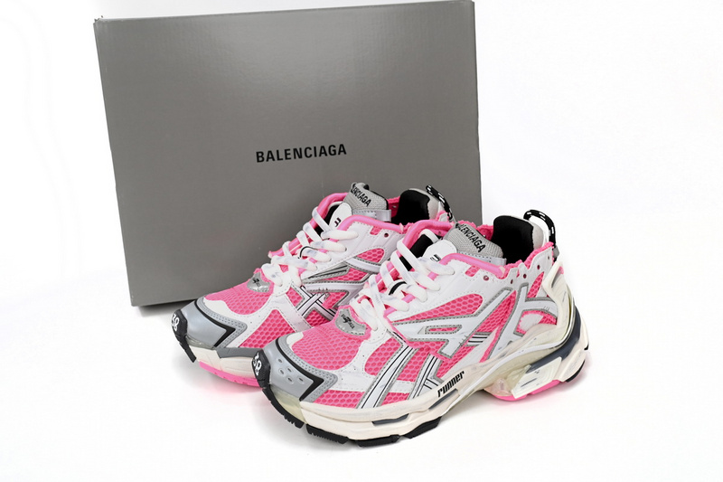 Bstsneaker-Balenciaga Runner White Fluo Pink (Women's) 677402 W3RBN 9155