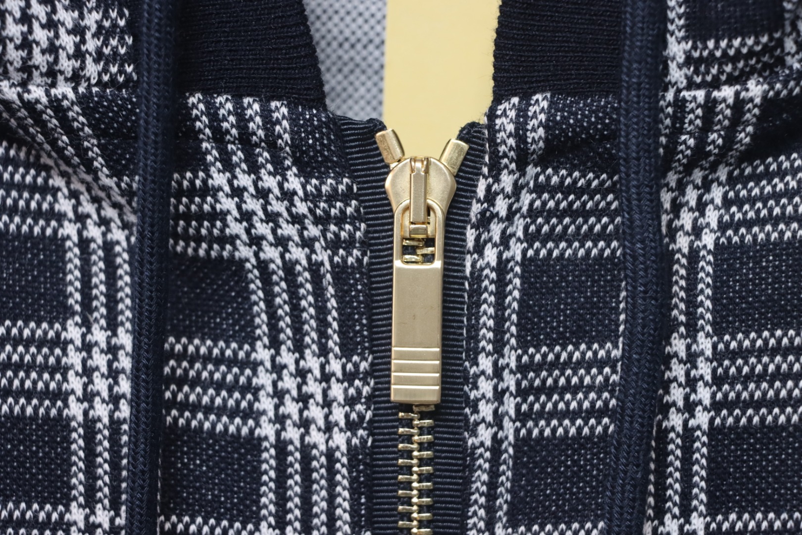 Bstsneaker-Thom Browne Blue Cotton Gunclub Check Jacquard 4-Bar Zip-up Hoodie  120