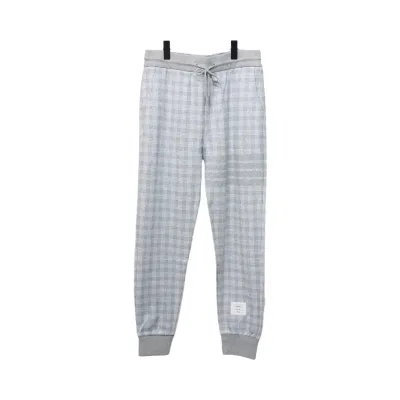 Bstsneaker-Thom Browne Grey Checked Jacquard Track Pants 120 01