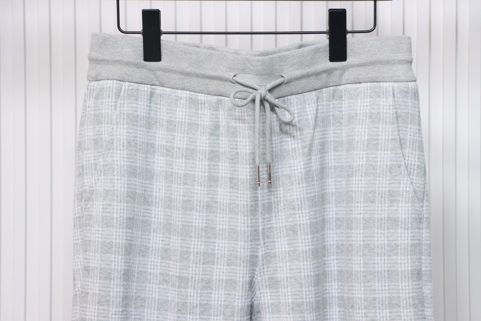 Bstsneaker-Thom Browne Grey Checked Jacquard Track Pants 120