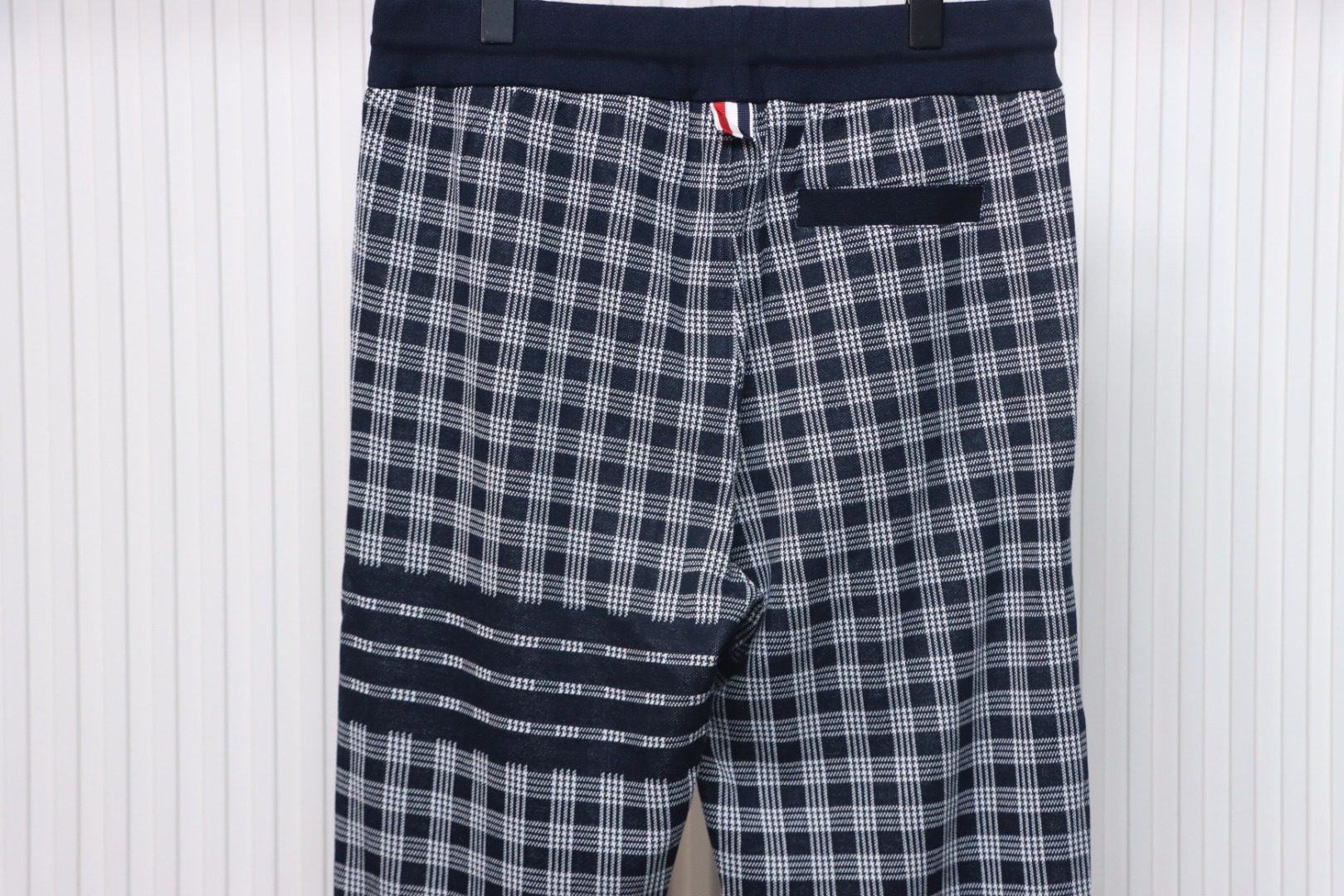 Bstsneaker-Thom Browne Blue Checked Jacquard Track Pants 120