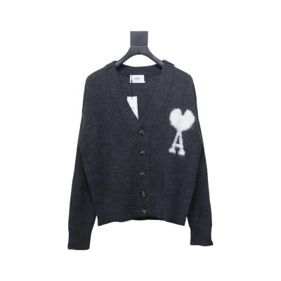Bstsneaker- AMI Paris Gray-Ami-de-Coeur-Cardigan Sweater 310 01
