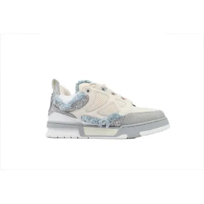 Bstsneaker-Louis Vuitton LV Horse Hair Gray White Diamond 02