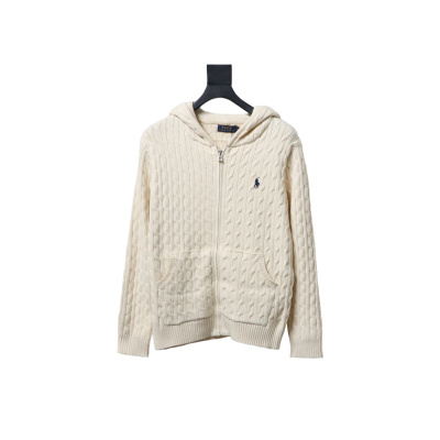 Bstsneaker-Ralph Lauren 25FW Knitted Zip-up White Hoodie 200 01