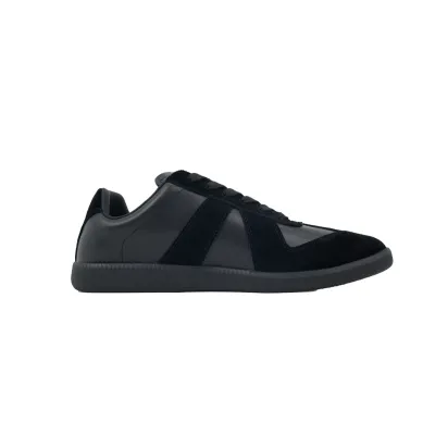 Bstsneaker-Maison Margiela Black Replica Leather Suede Low-Top Sneakers 02