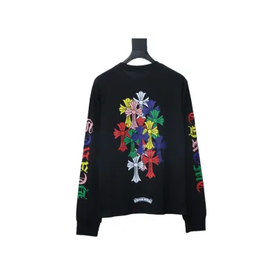 Bstsneaker-Chrome Hearts Multicolor Cross Logo L/S T-Shirt Black 160 02