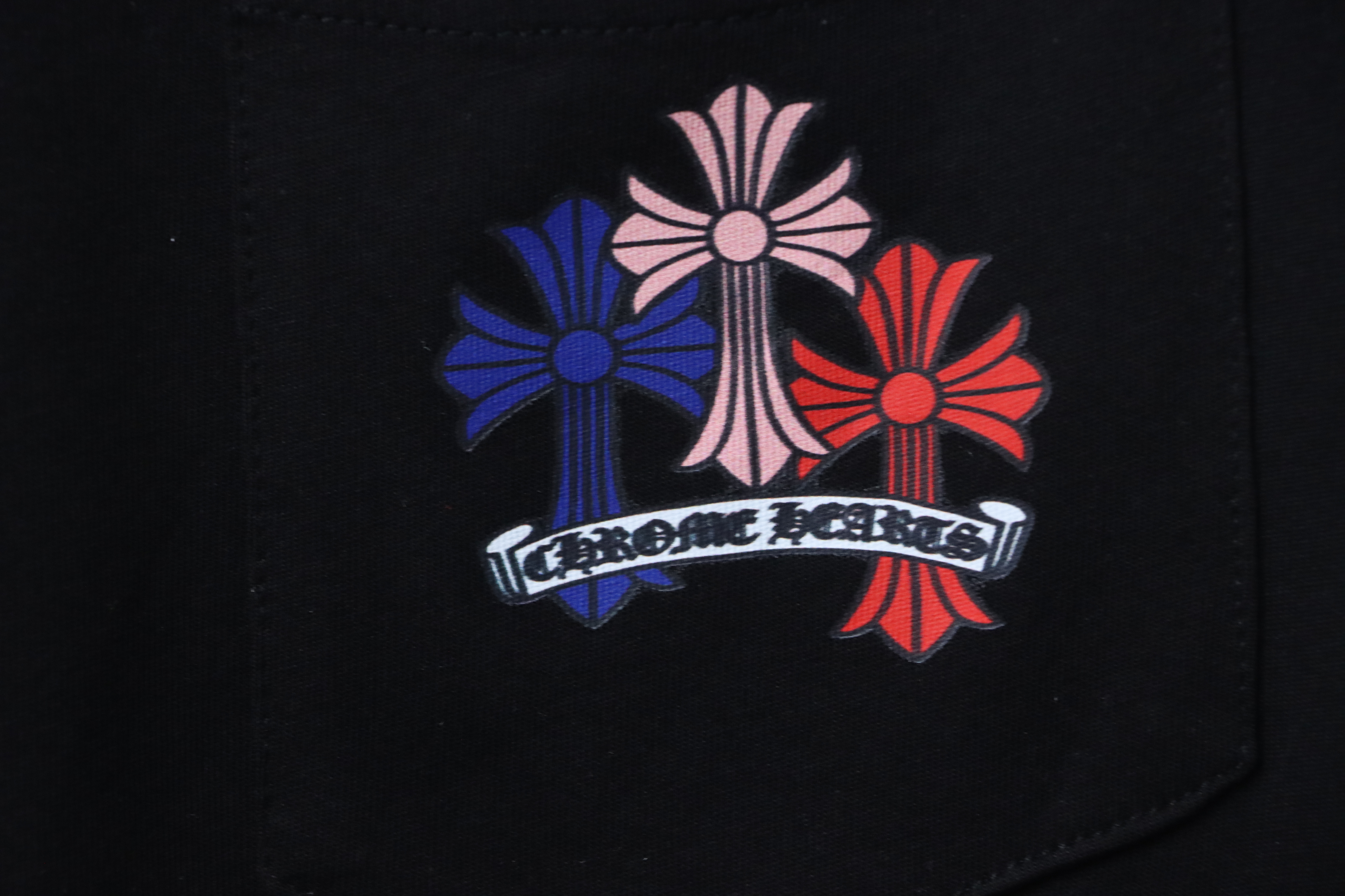 Bstsneaker-Chrome Hearts Multicolor Cross Logo L/S T-Shirt Black 160