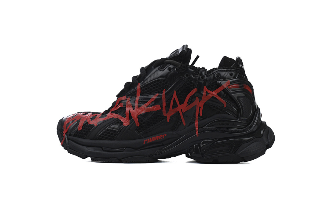 Bstsneaker-Balenciaga Runner Black And Red Characters 677402 W3RB1 0102