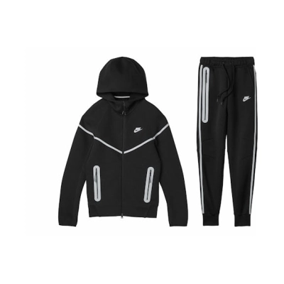Bstsneaker- Nike Sportswear Tech Fleece Full-Zip Hoodie & Joggers Black Set 01