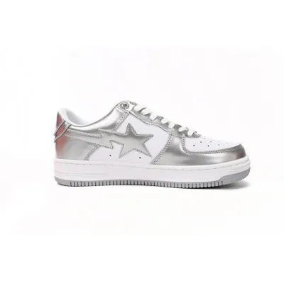 Bstsneaker-Bathing Bape Sta Low Silver 1H73 191 921 02