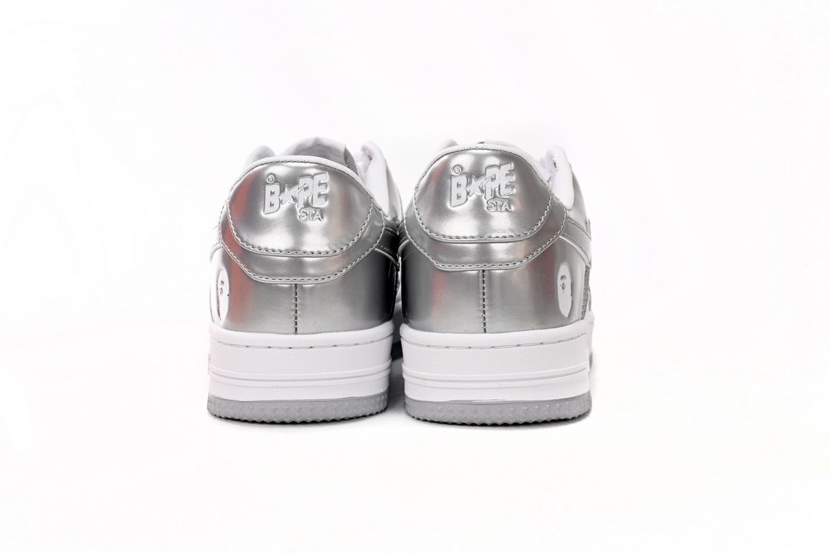 Bstsneaker-Bathing Bape Sta Low Silver 1H73 191 921