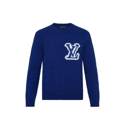 Bstsneaker-Louis Vuitton LV Intarsia Crewneck Sweater Navy 02