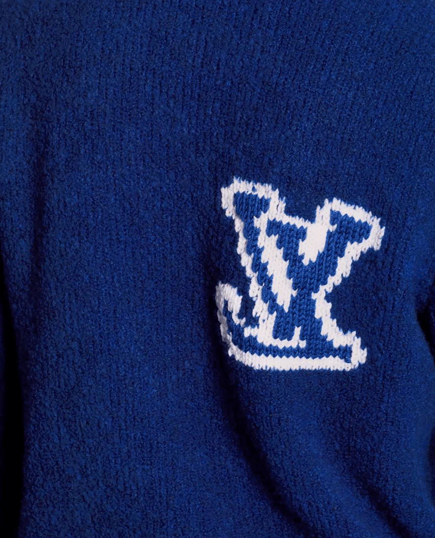 Bstsneaker-Louis Vuitton LV Intarsia Crewneck Sweater Navy