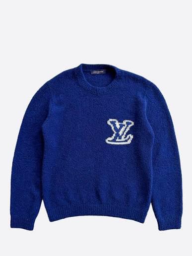Bstsneaker-Louis Vuitton LV Intarsia Crewneck Sweater Navy