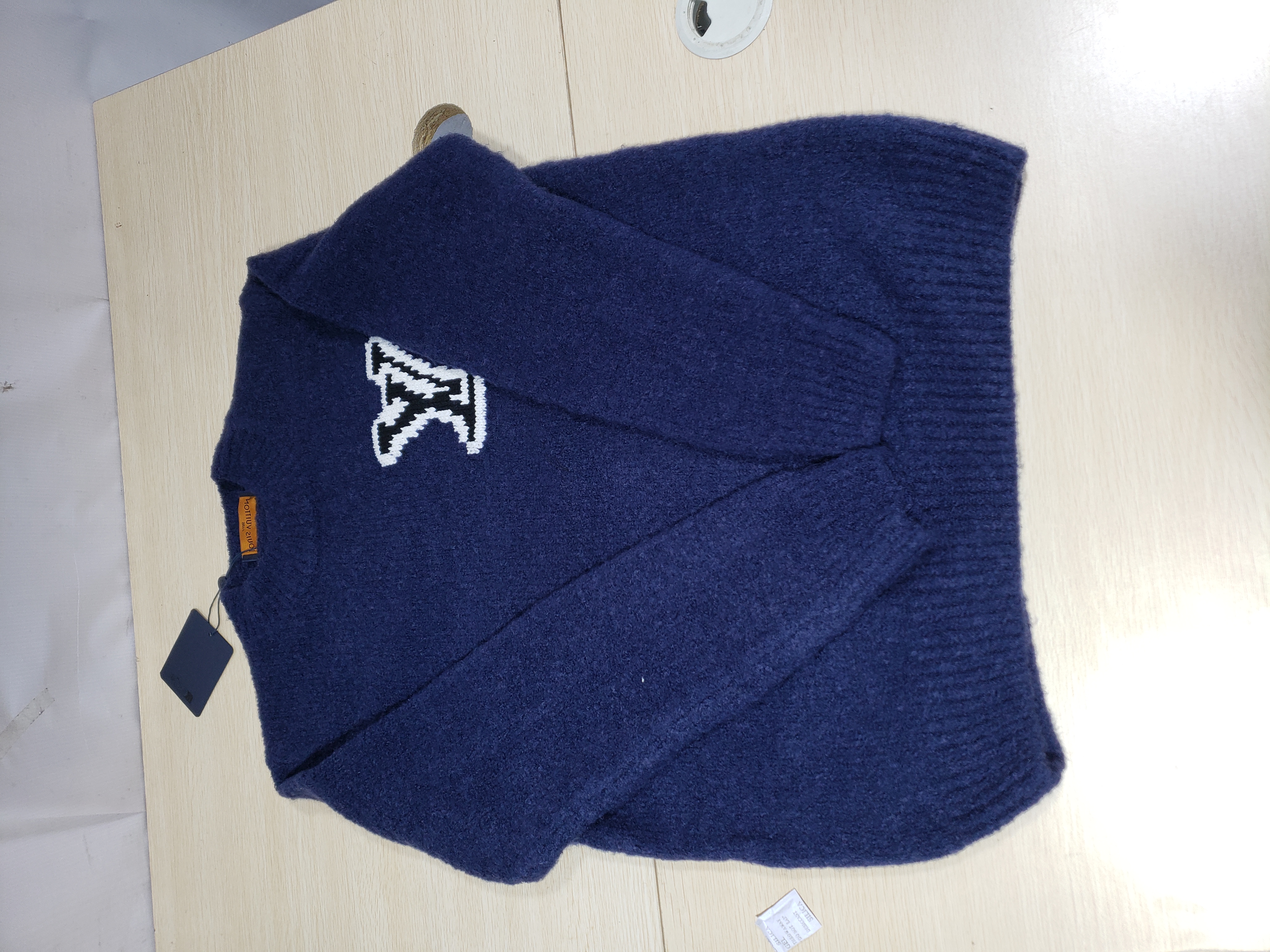 Bstsneaker-Louis Vuitton LV Intarsia Crewneck Sweater Navy
