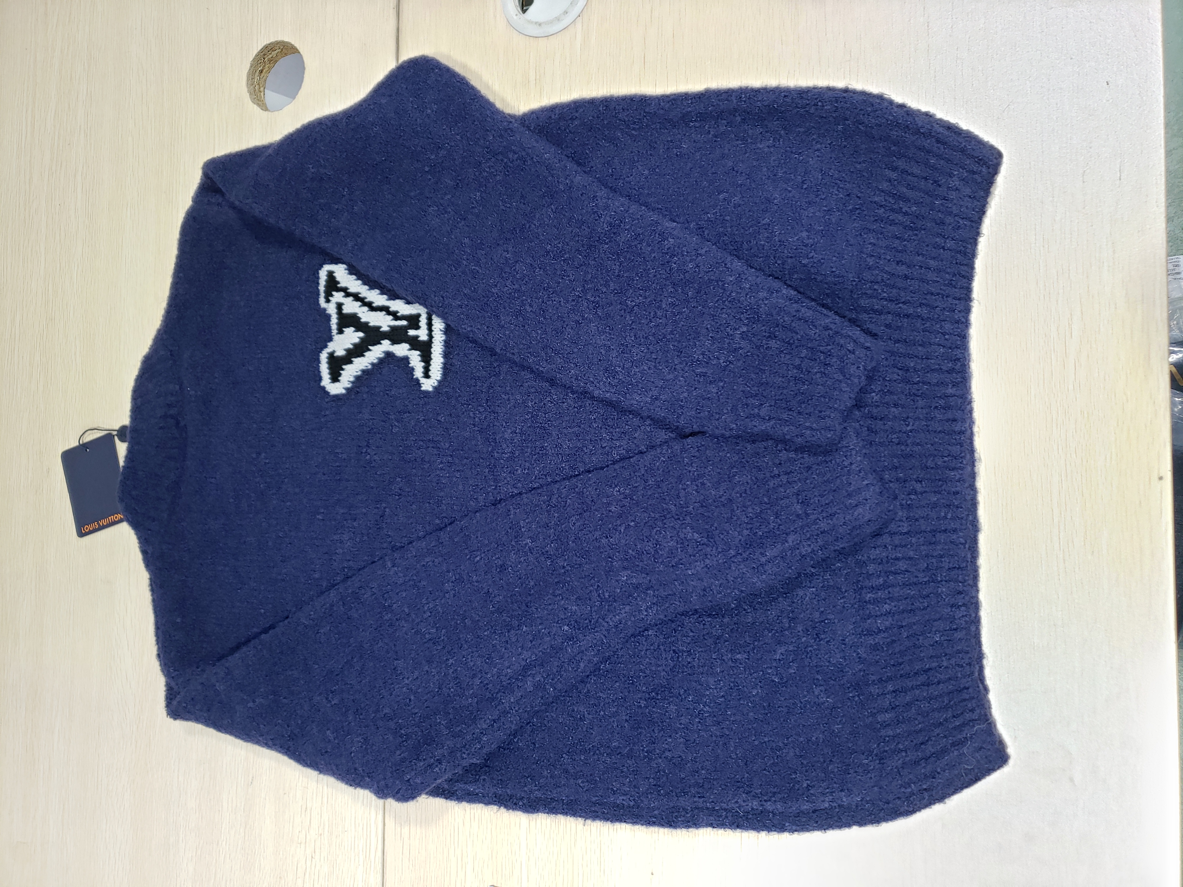 Bstsneaker-Louis Vuitton LV Intarsia Crewneck Sweater Navy