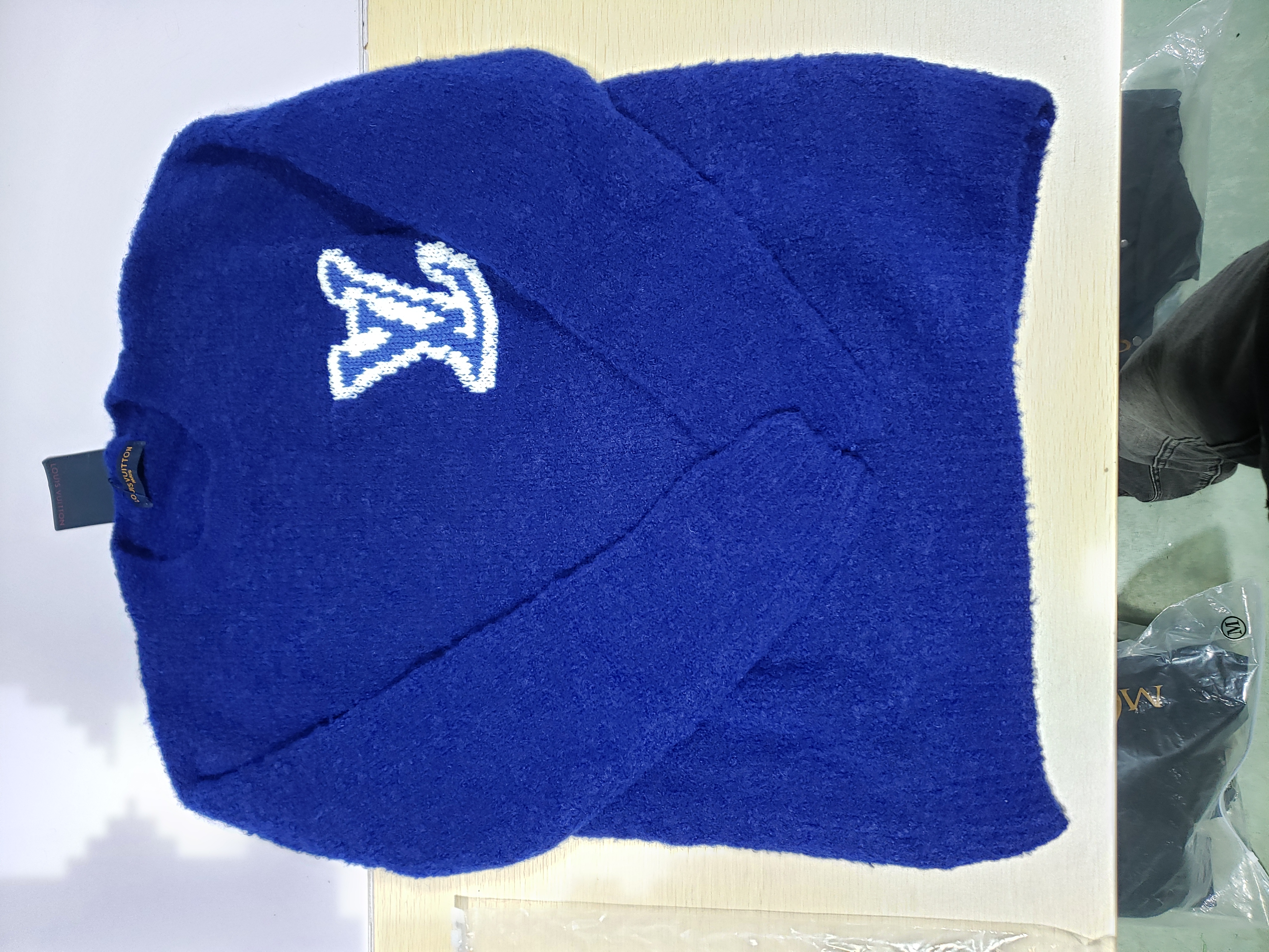 Bstsneaker-Louis Vuitton LV Intarsia Crewneck Sweater Navy