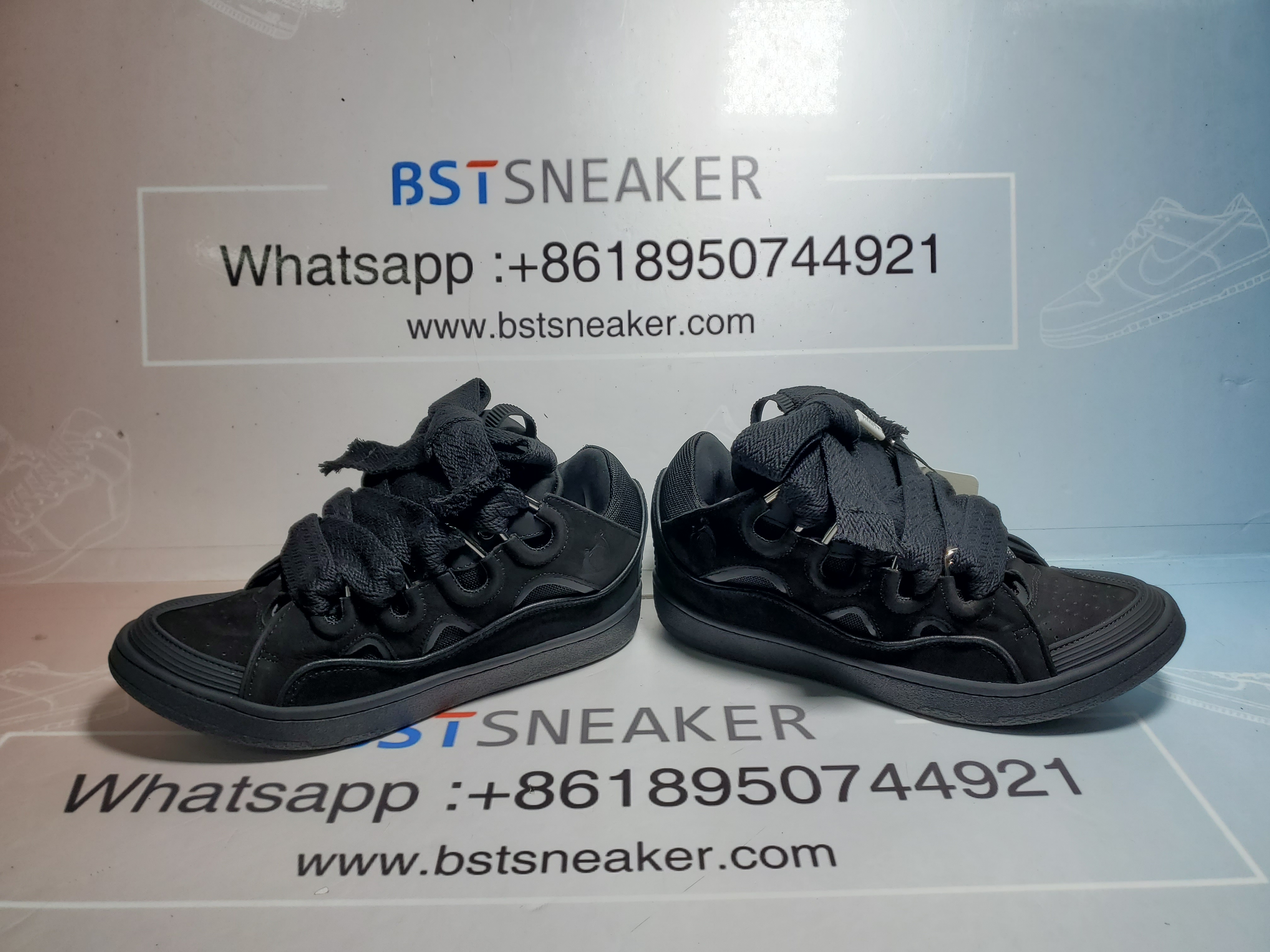 Bstsneaker- Lanvin Leather Curb Triple Black FMSKRK11GRIPA23 1010