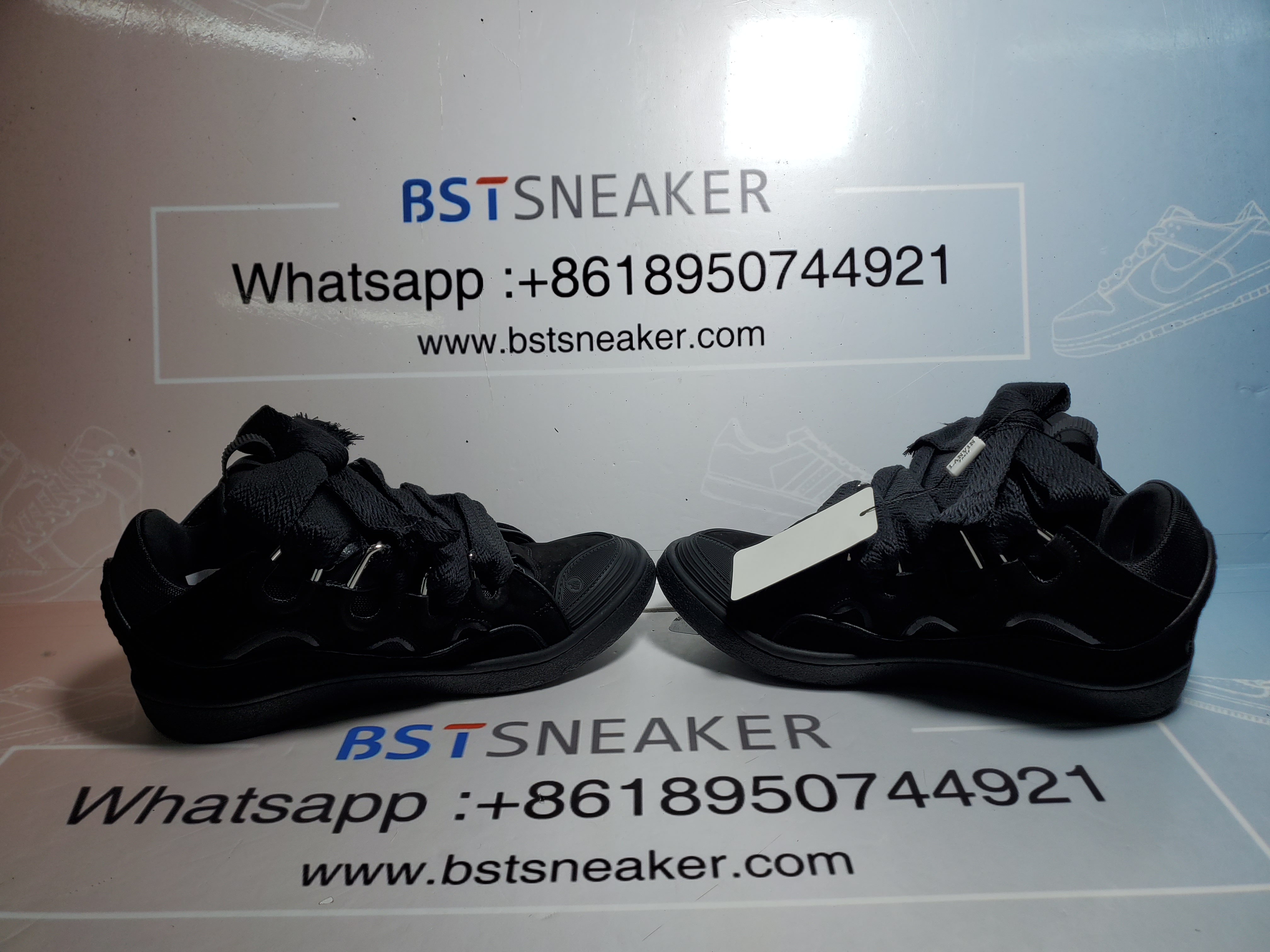 Bstsneaker- Lanvin Leather Curb Triple Black FMSKRK11GRIPA23 1010