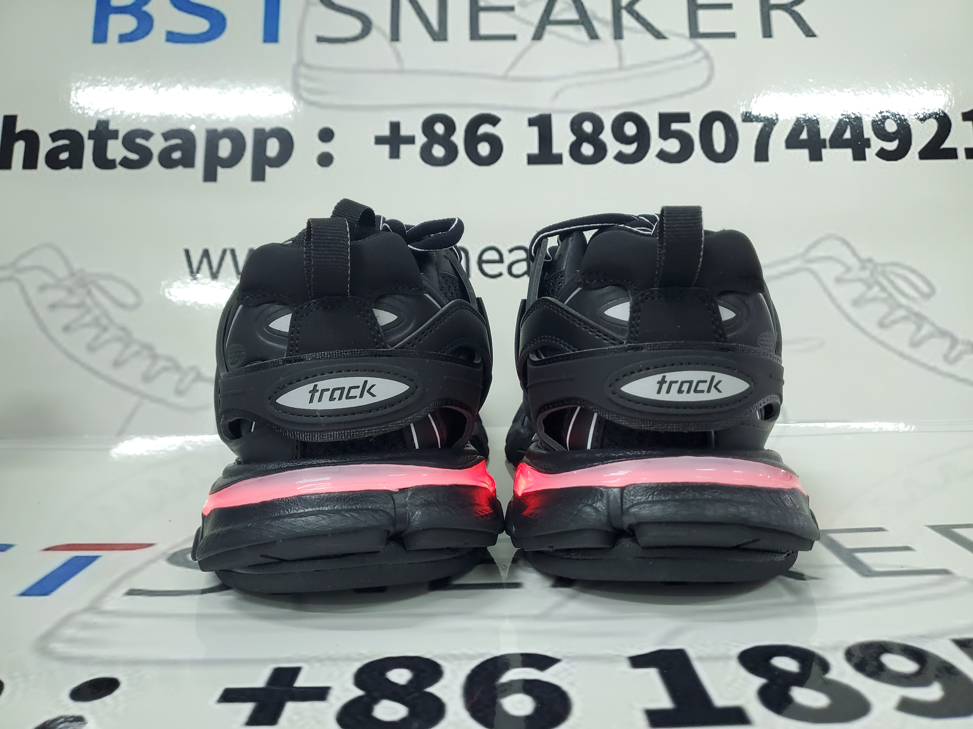 Bstsneaker-Balenciaga Track S.Black 555032 W1GB7 1000 (With Led)