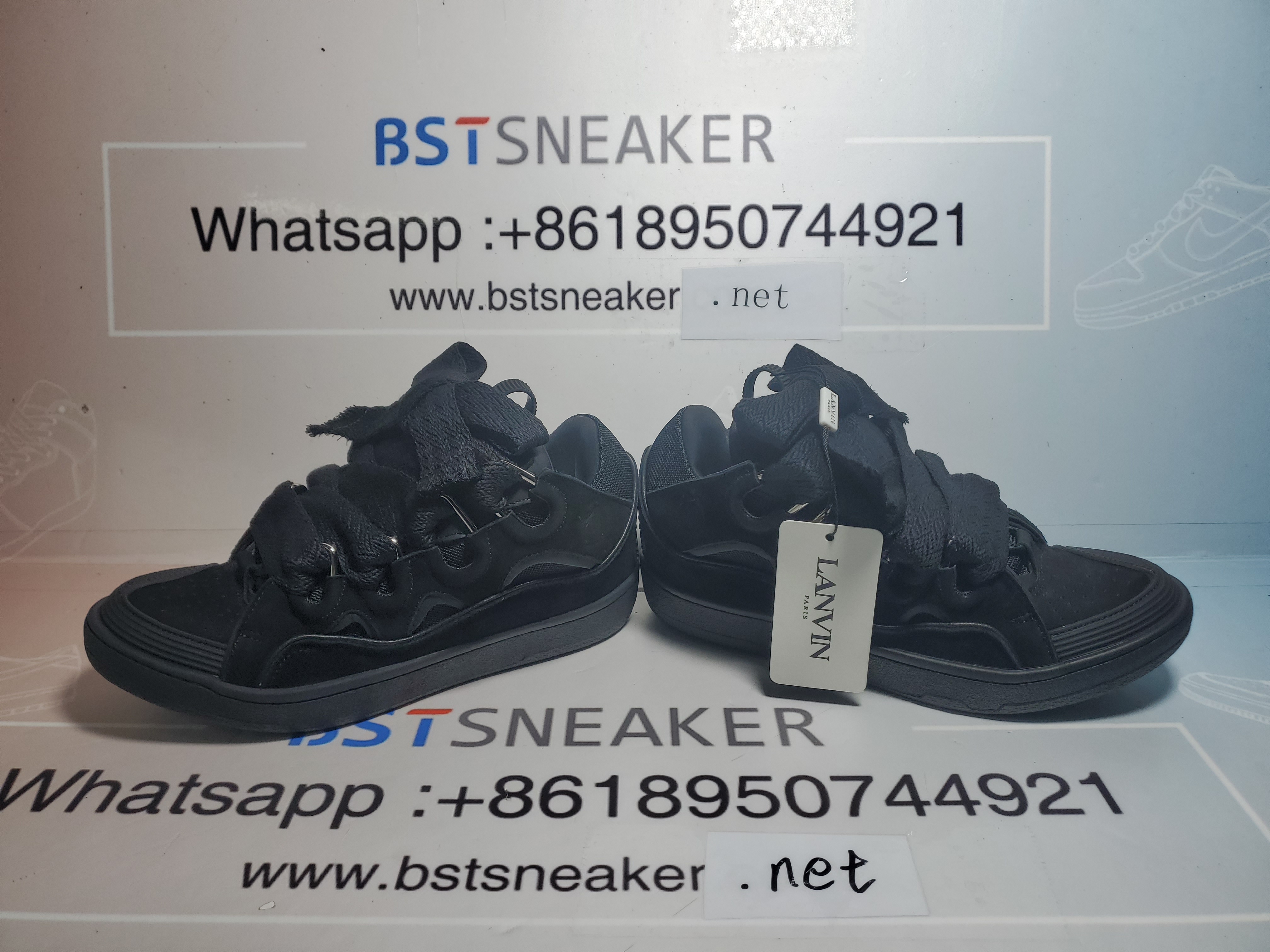 Bstsneaker- Lanvin Leather Curb Triple Black FMSKRK11GRIPA23 1010