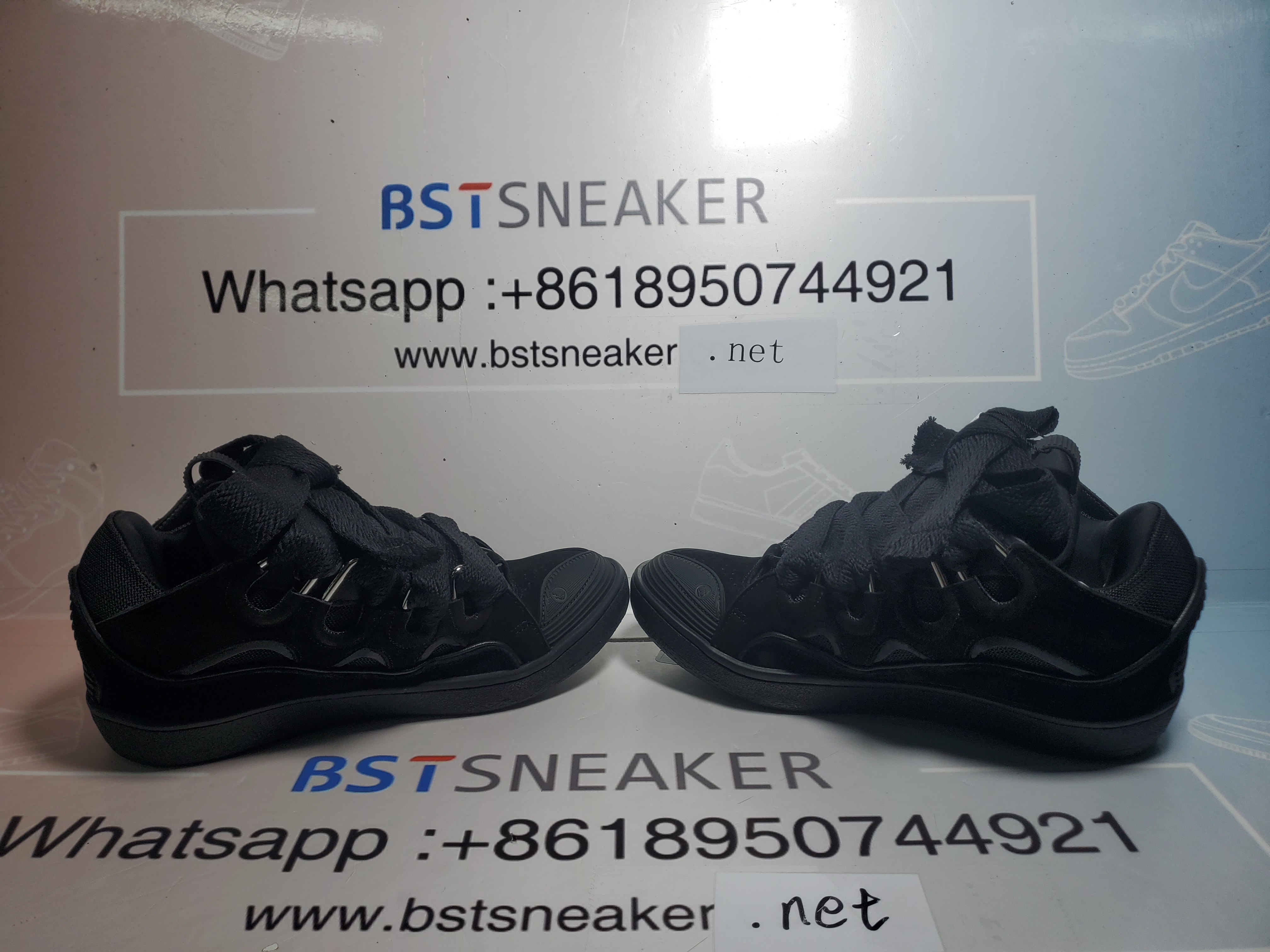 Bstsneaker- Lanvin Leather Curb Triple Black FMSKRK11GRIPA23 1010