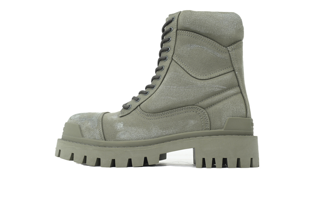 Bstsneaker-Balenciaga Strike 2MM Lace-up Boots in Military Green