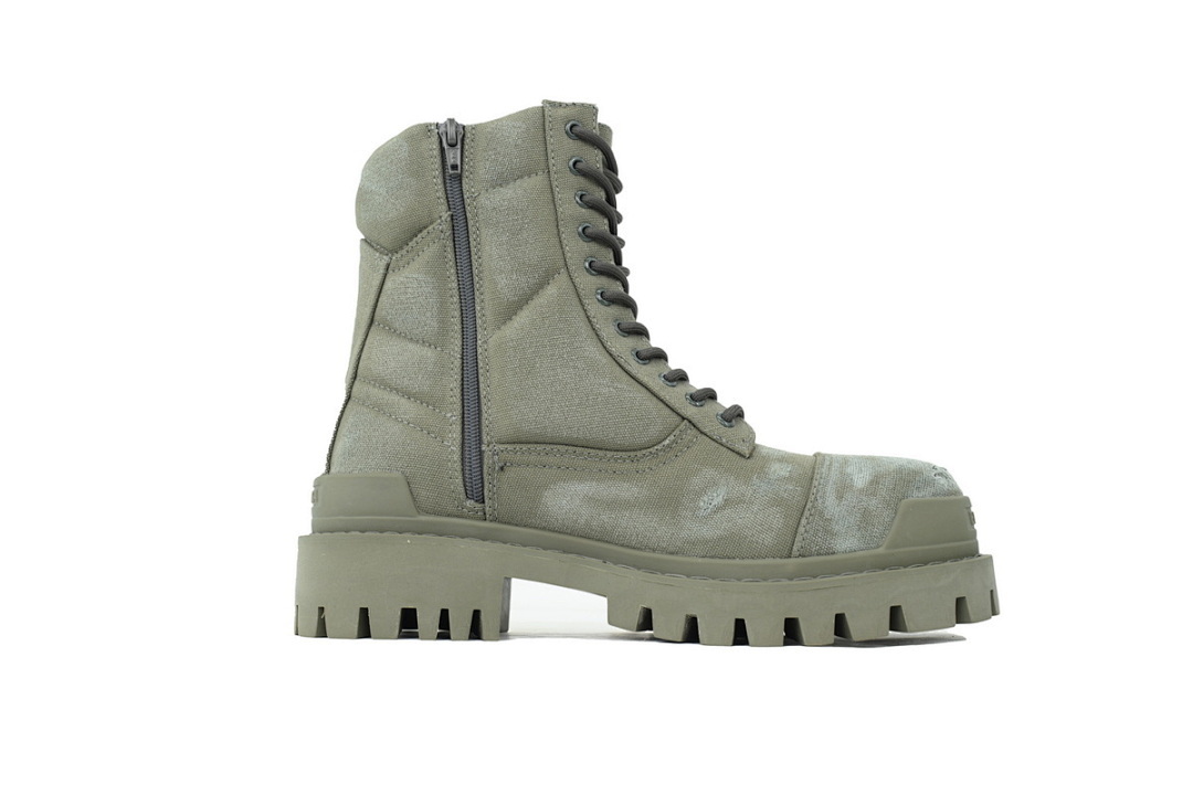 Bstsneaker-Balenciaga Strike 2MM Lace-up Boots in Military Green