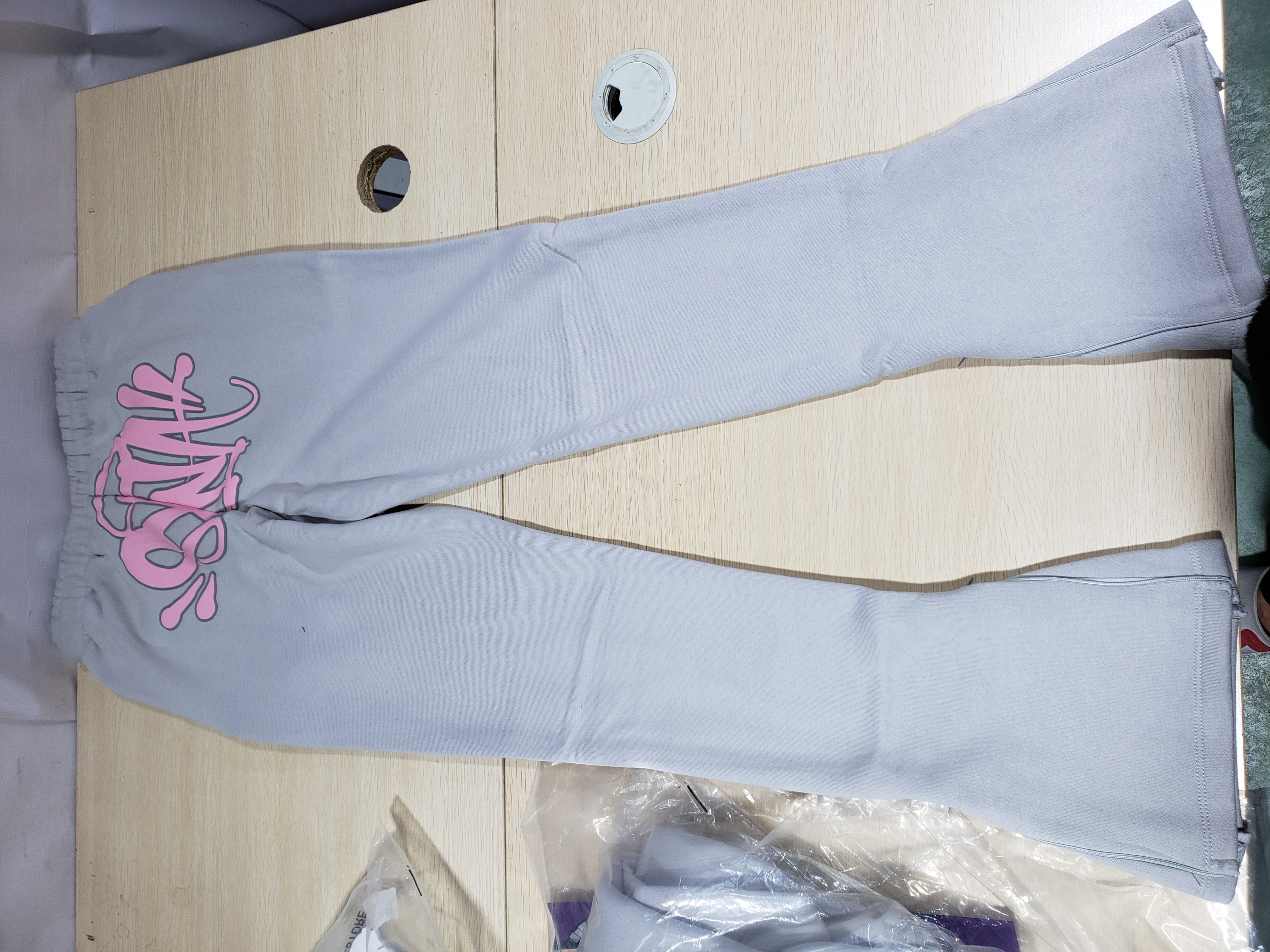 Bstsneaker-Syna Syna Logo Tracksuit Grey/Pink (Hoodie + Sweatpants) 340