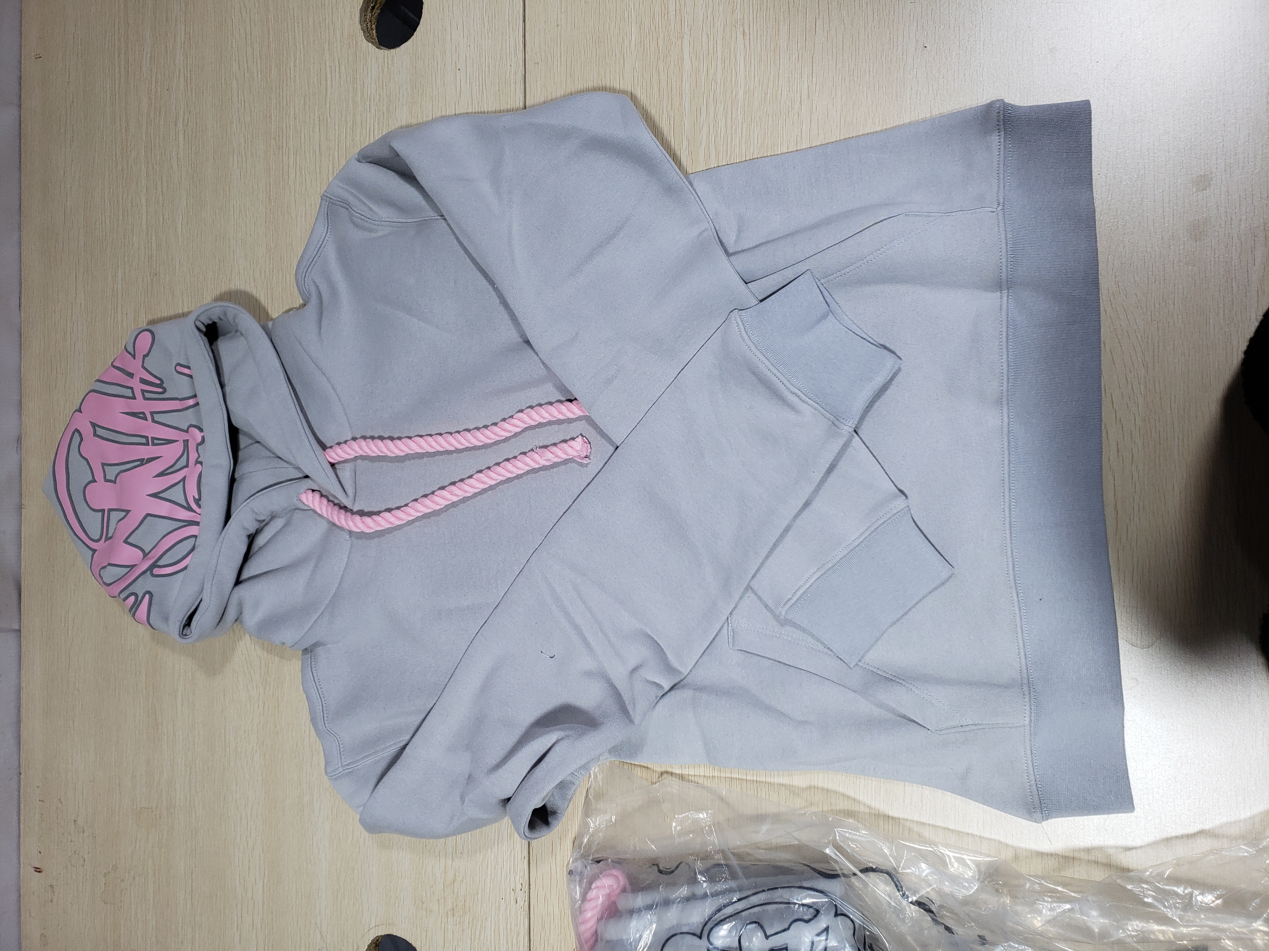 Bstsneaker-Syna Syna Logo Tracksuit Grey/Pink (Hoodie + Sweatpants) 340