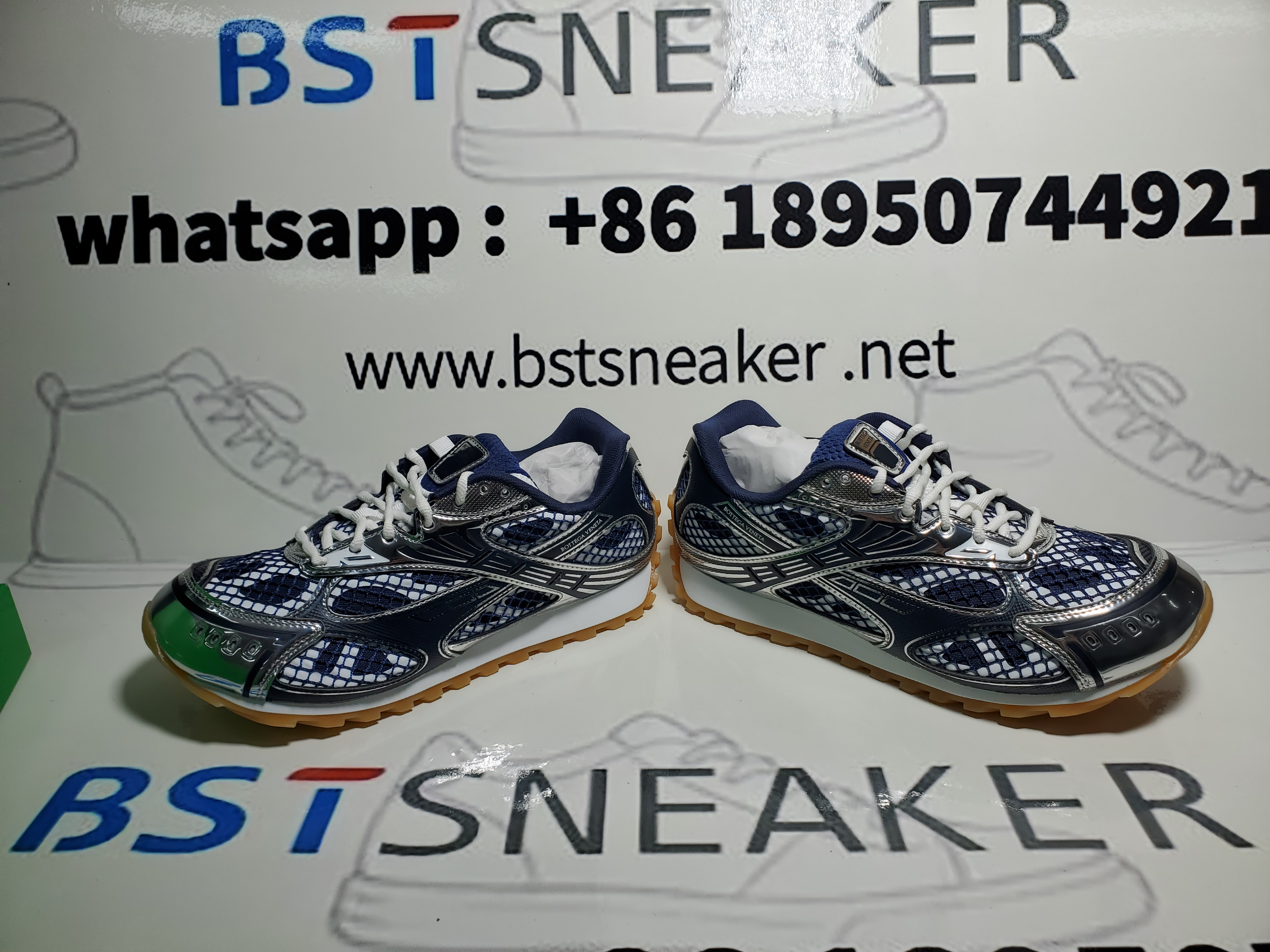 Bstsneaker-Bottega Veneta Orbit Navy Silver