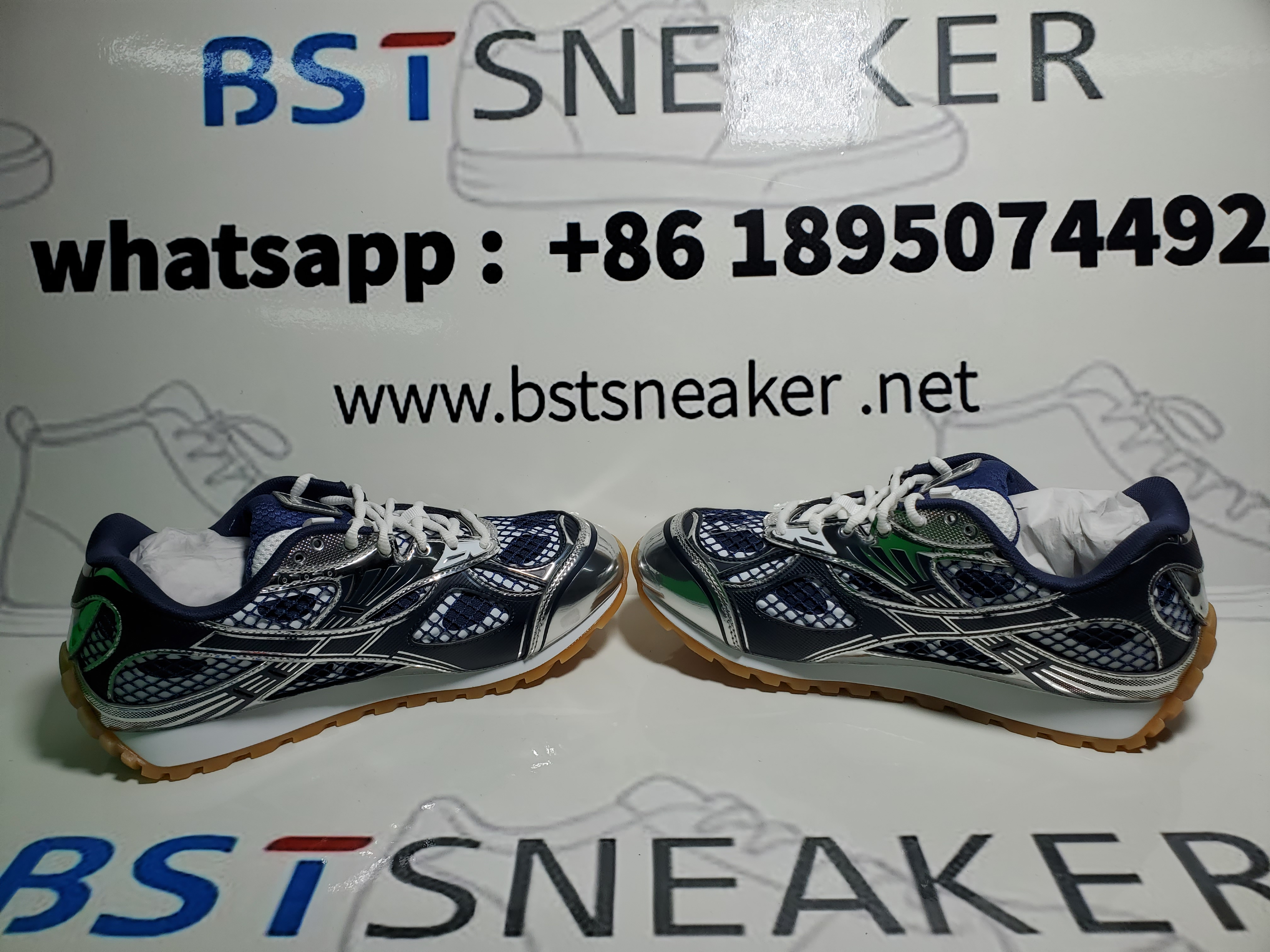 Bstsneaker-Bottega Veneta Orbit Navy Silver