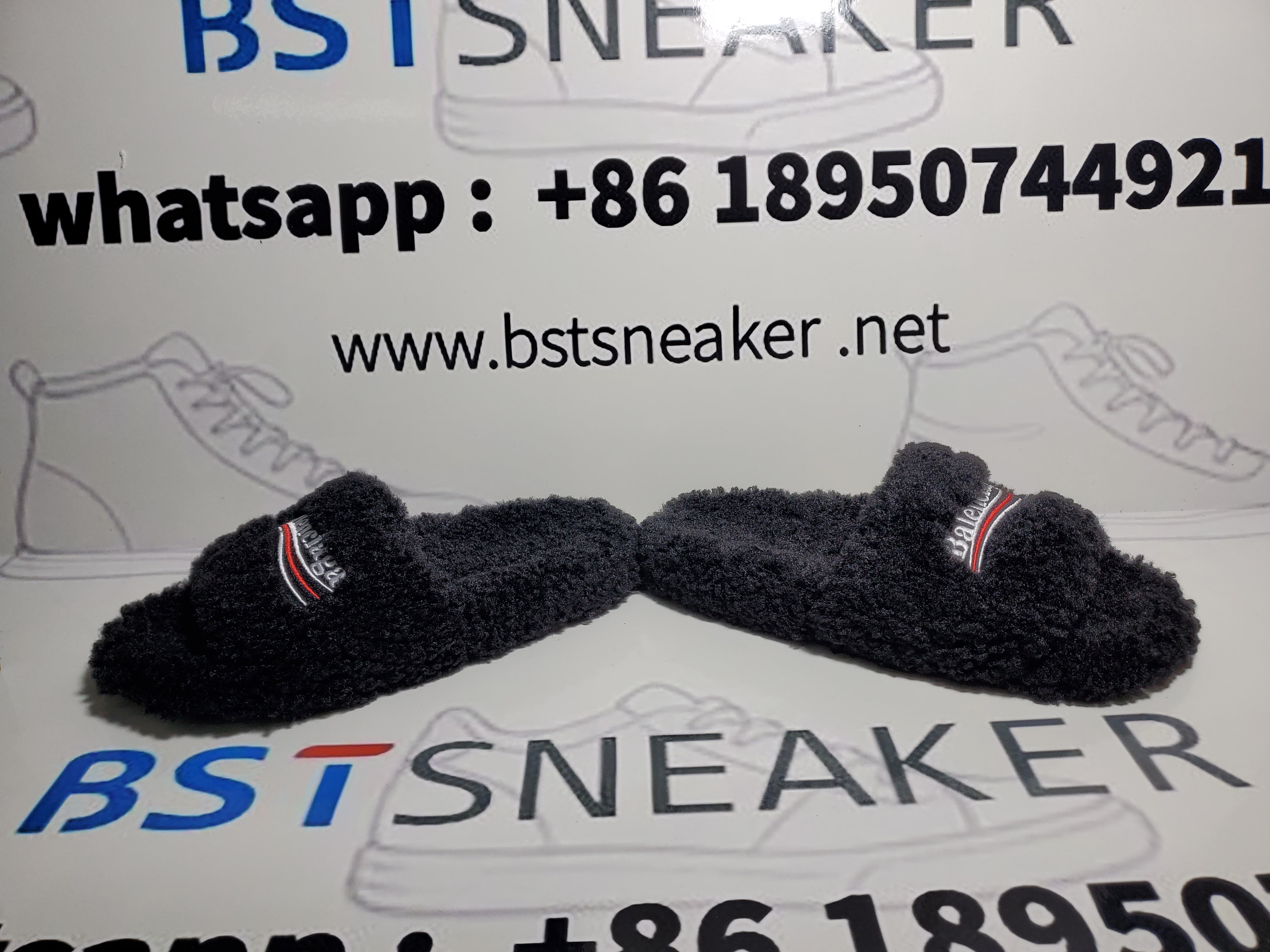 Bstsneaker-Balenciaga Furry Slides Black 654747W2DO11096 