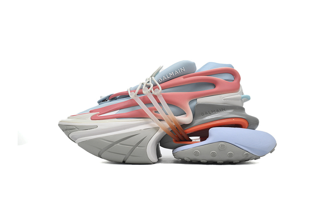 Bstsneaker-Balmain Unicorn Low-Top Grey Blue Red YM1VJ309