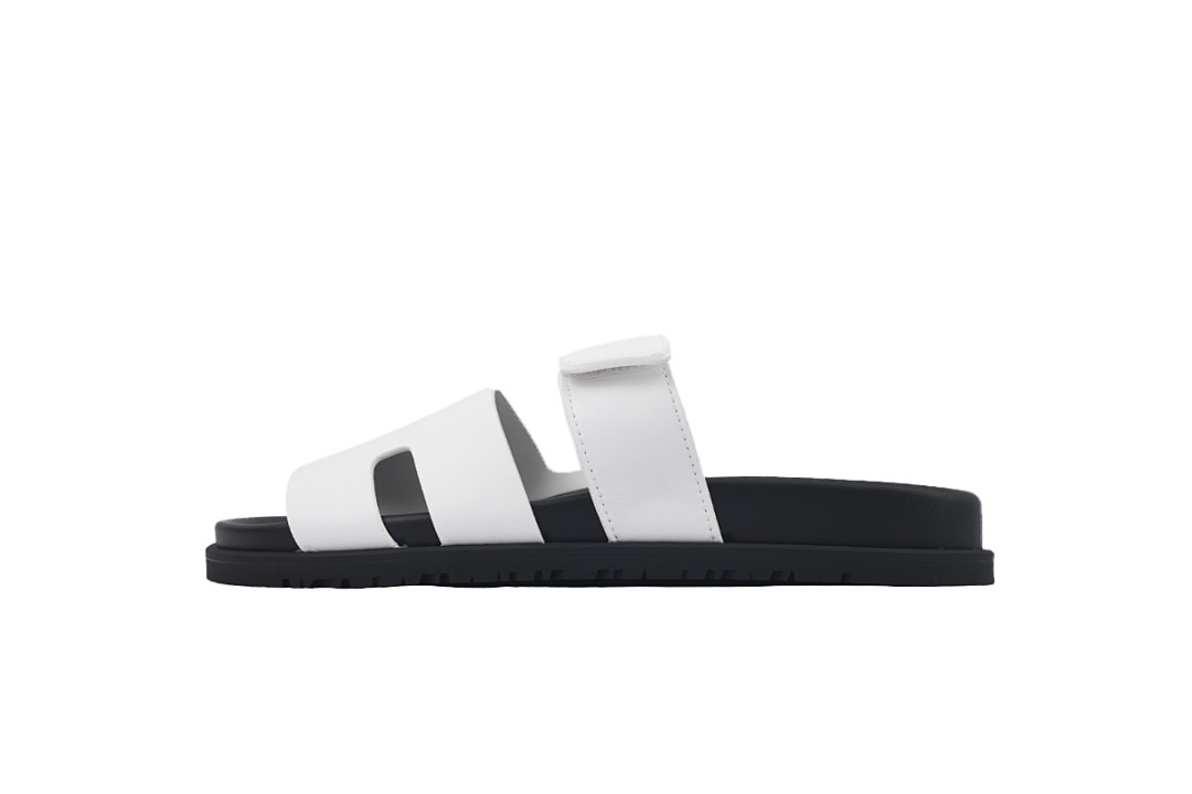 Bstsneaker-Hermes Calfskin Chypre Sandals White