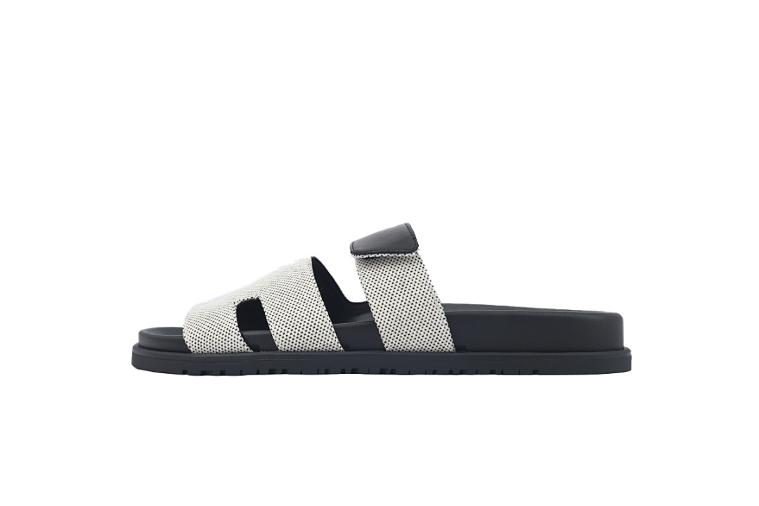 Bstsneaker-Hermes Chypre Sandal Prunoir/Noir Canvas H231819Z