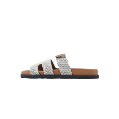Bstsneaker-Hermes Chypre Sandal Prunoir/Naturel Canvas H231819Z 01