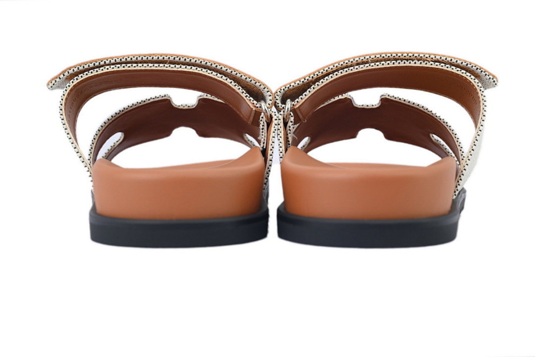 Bstsneaker-Hermes Chypre Sandal Prunoir/Naturel Canvas H231819Z