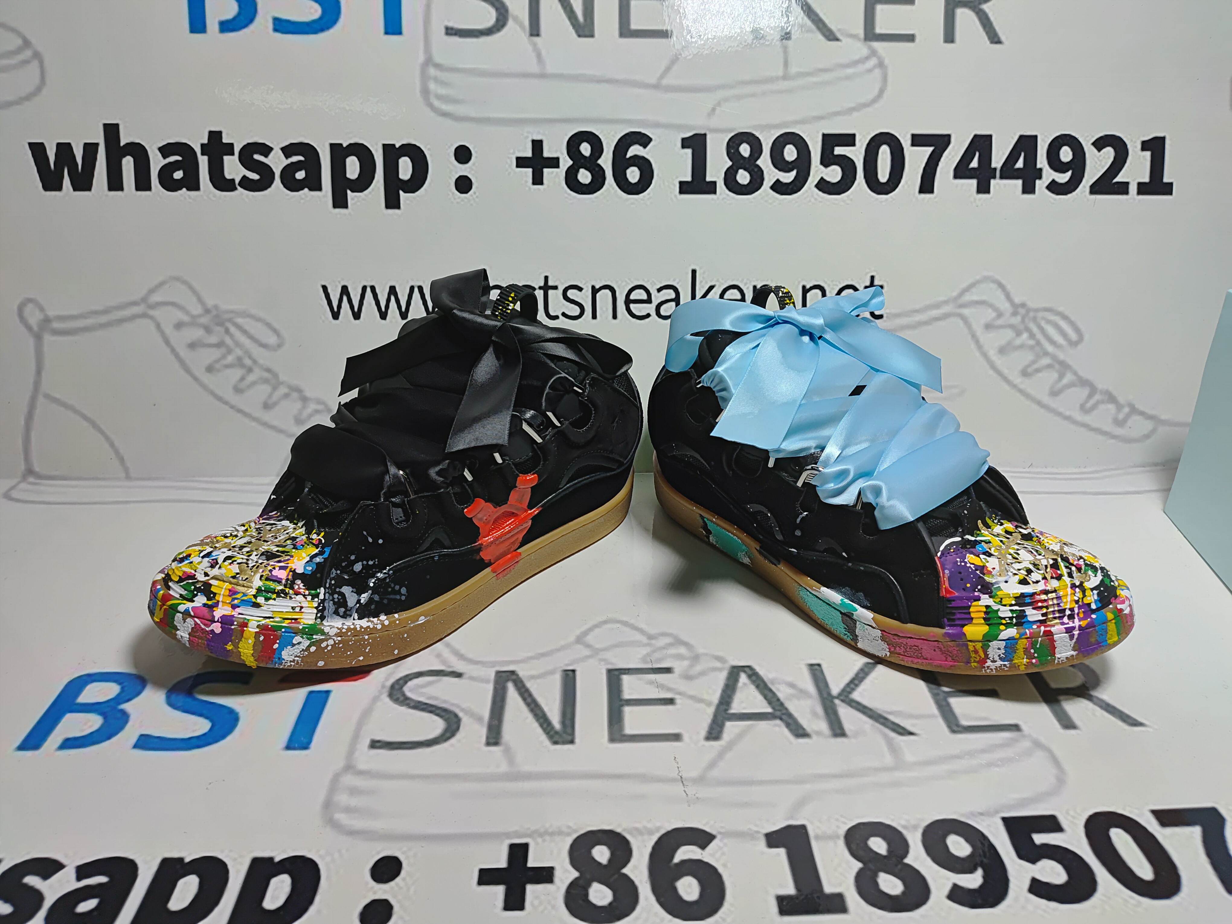 Bstsneaker-Lanvin Leather Curb Gallery Dept Black Multi FM-SKRK11-DRGD-P2210S1