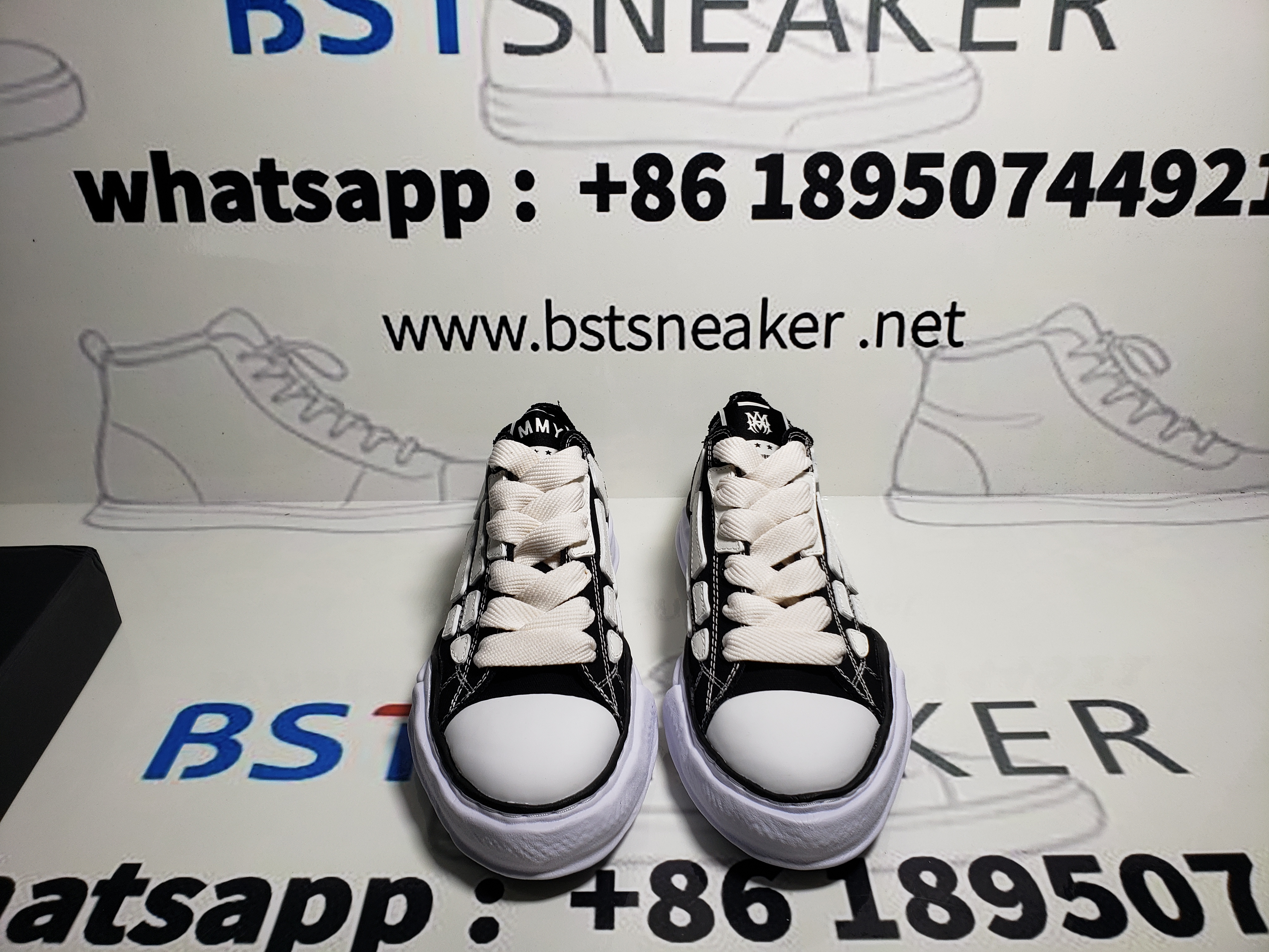 Bstsneaker-AMIRI MMY Bones x Maison MIHARA YASUHIRO Black AMFOSR1076-001