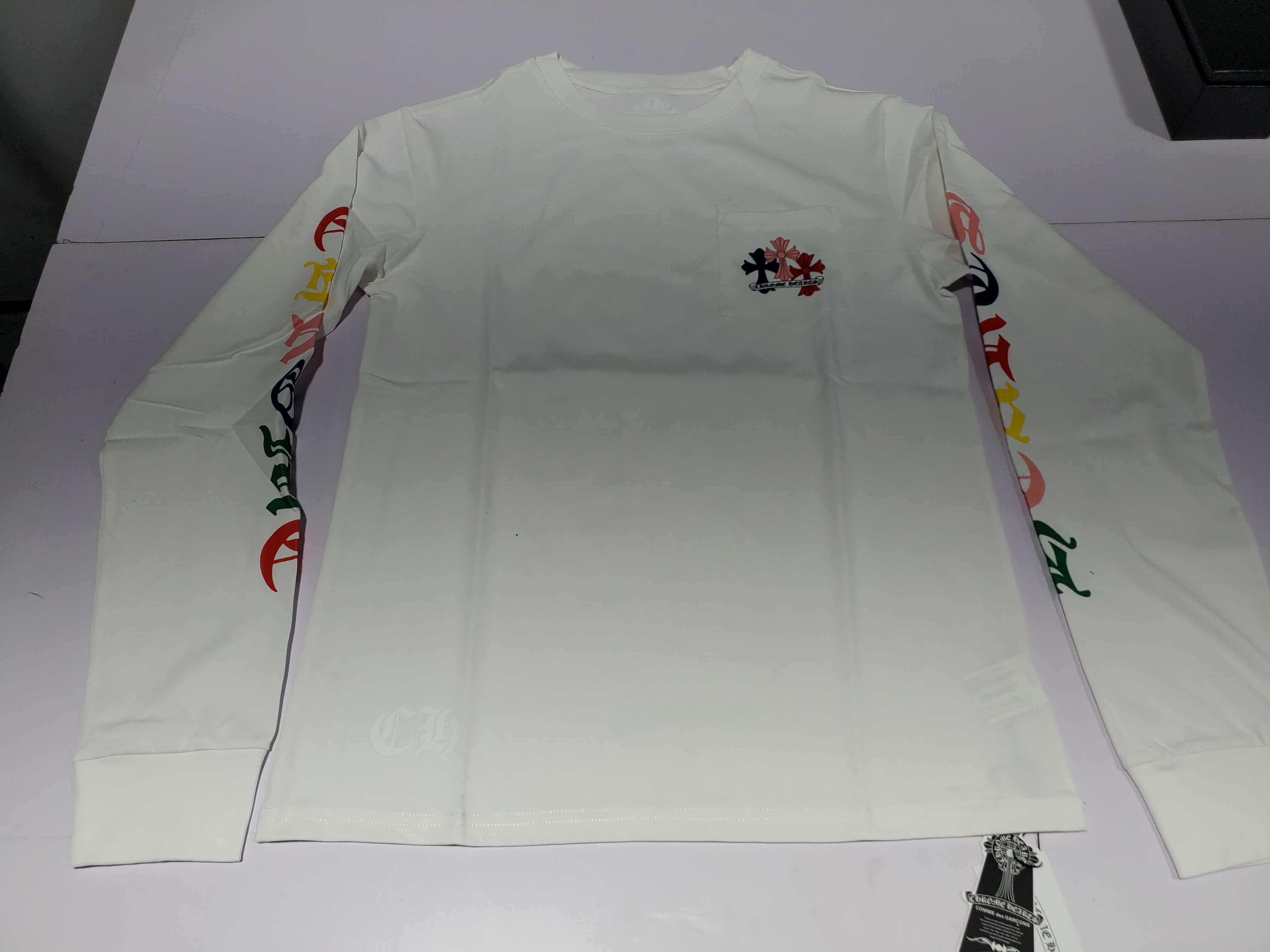 Bstsneaker-Chrome Hearts Multicolor Cross Logo L/S T-Shirt White 160